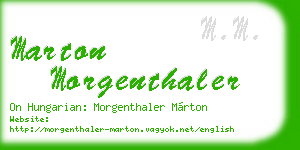 marton morgenthaler business card